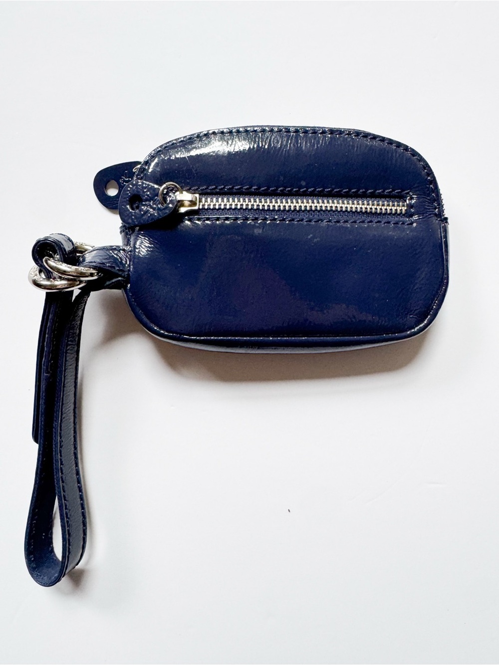 American Eagle Outfitters Navy Blue Patent Mini Pouch Wristlet / Card Holder